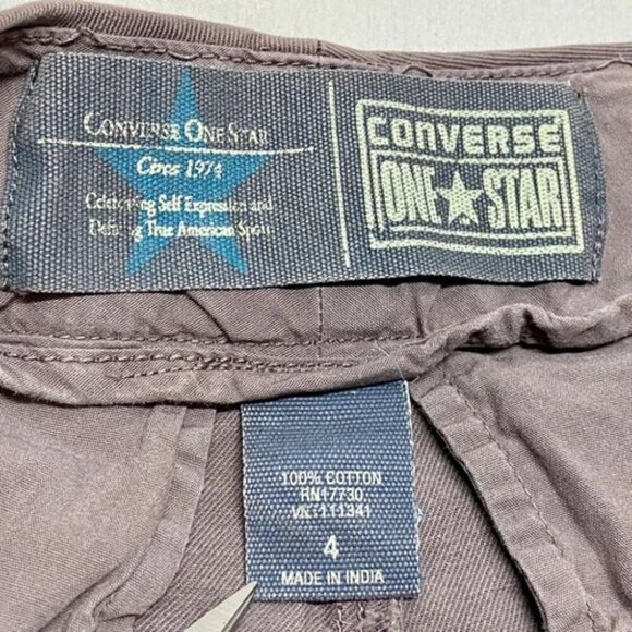 Converse One Star Chino Shorts Women's Size 4 Gray Cuffed Mid Rise Stretch GUC - Picture 4 of 5